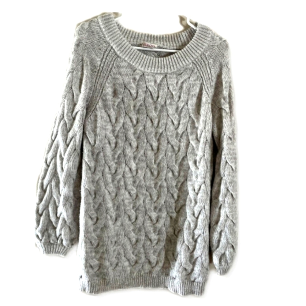 Merona Oversized gray large knit sweater size Large Cotton blend